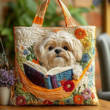 Käsitöökott — Shih Tzu Raamatute ja Lilledega